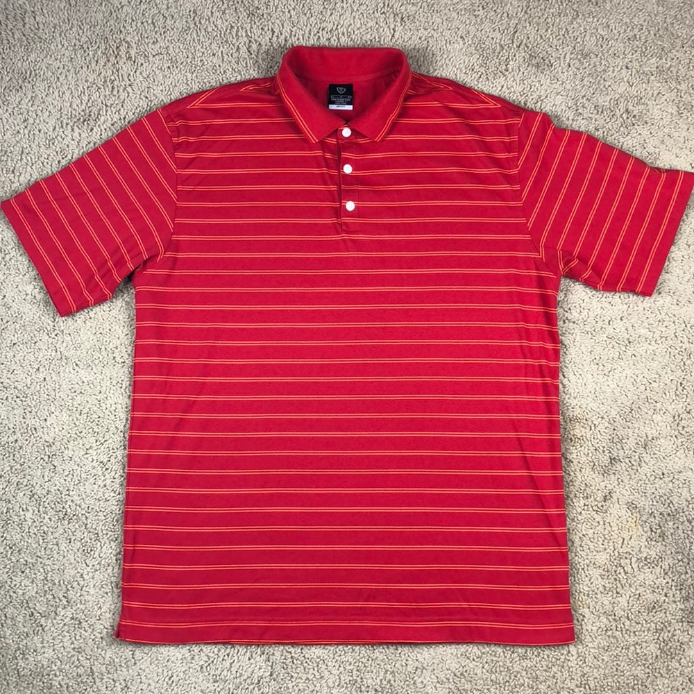 Nike Golf Dri-Fit Polo Shirt Red & Orange Sz Large